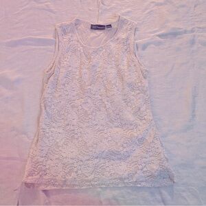 White Lace Tank Top Croft and Barrow stretch size small